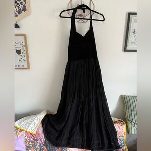 April Cornell Sz 3 Pudding Shop vintage Velvet & Chiffon halter neck eveningwear